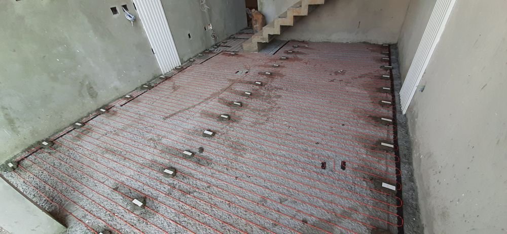Instalação de piso aquecido